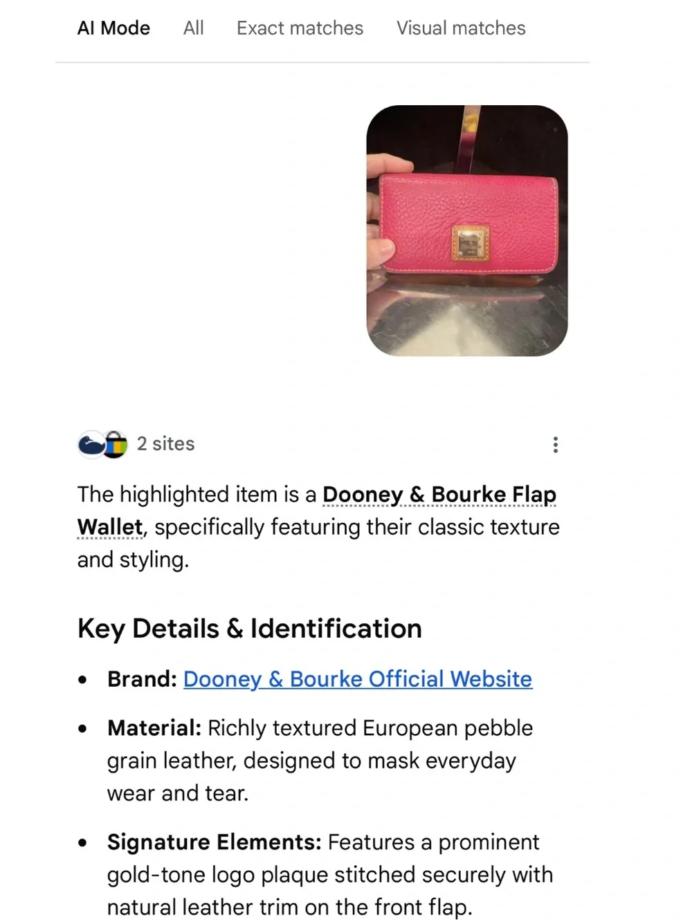 Dooney & Bourke #064  Red Pebbled  Small Flap Wallet